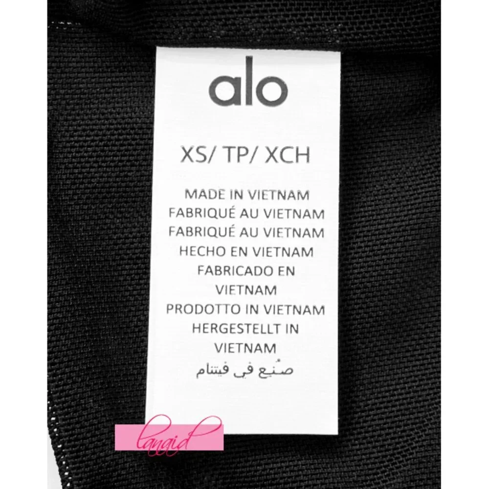Alo Airmesh Venus Bralette Black Sheer Mesh Festival Gothic Bra Tank Crop Top XS